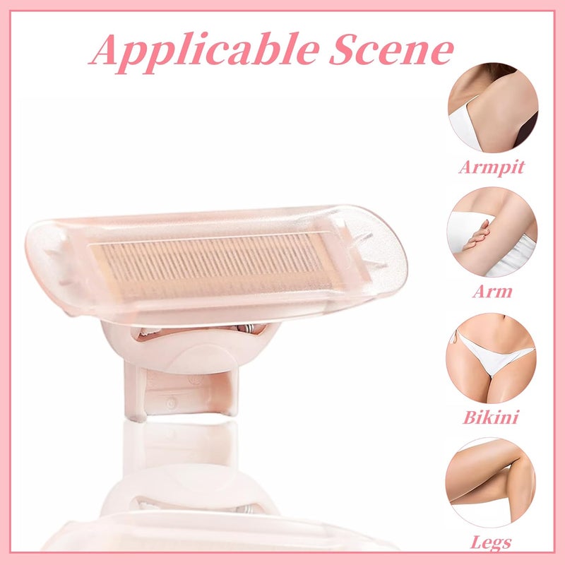 BECHY Razor Replacement Heads Compatible with Flawless Nu Razor,Body Replacement Heads for Finishing Touch Flawless Razor for Women,Hair Remover Replacement Head with Covers,Rose Gold Pack of 2. - Image 4